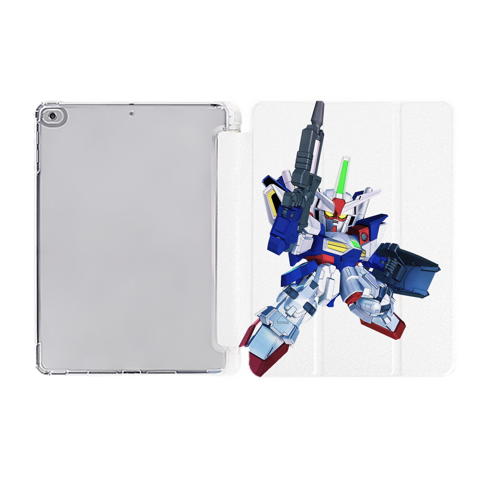 （画像用） 機動戦士ガンダム Mobile Suit Gundam IPad ケース ペン収納付き 三つ折りスタンド PUレザー×シリコン 対応機種9.5/10.5/10.9インチ